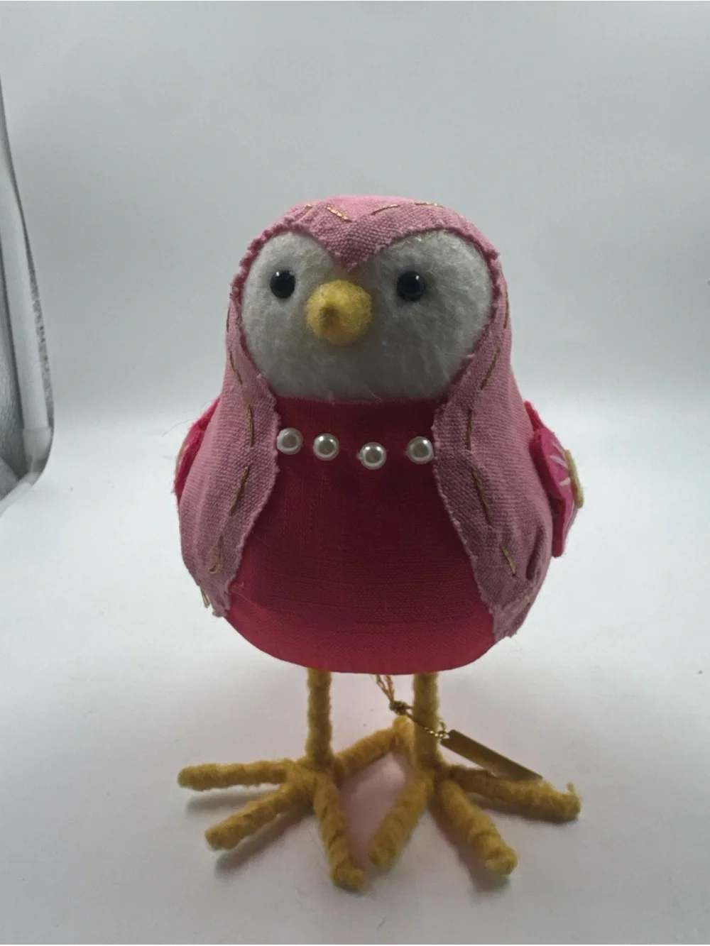 Target Spritz Featherly Friends BLOSSOM 2017 Felt Bird - Pink w/ Pearls